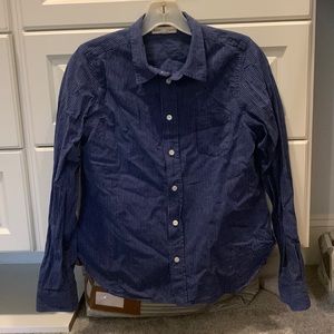 Blue and white striped button down by Alex Mill.